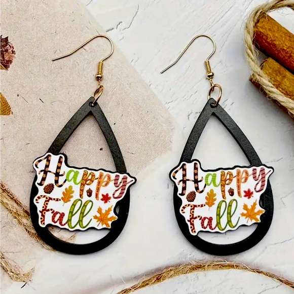 Artisan Jewelry - NWT Vintage Style Fall Autumn Earrings Thanksgiving Themed Drop & Dangle Wood